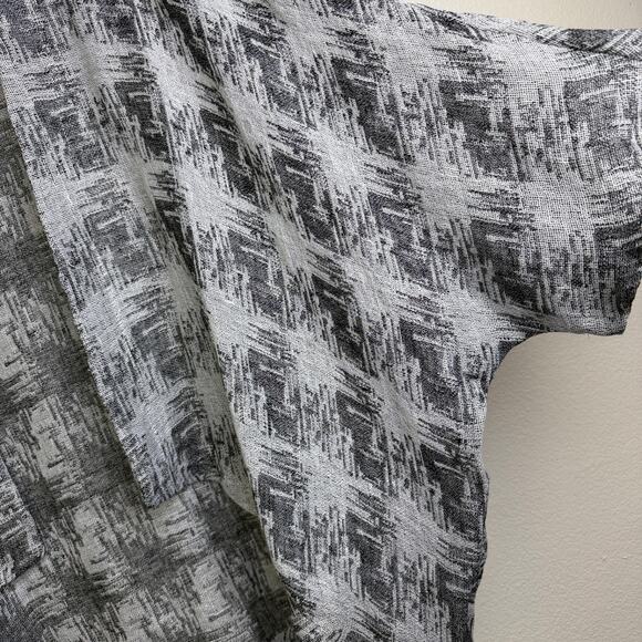 Yushi Linen Jacket Womens Medium Silver Black Open Front Lightweight Top - Picture 4 of 7